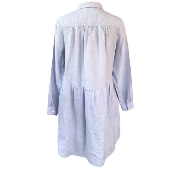 H Halston 100% Linen Collared Shirt Dress - Picture 3 of 6